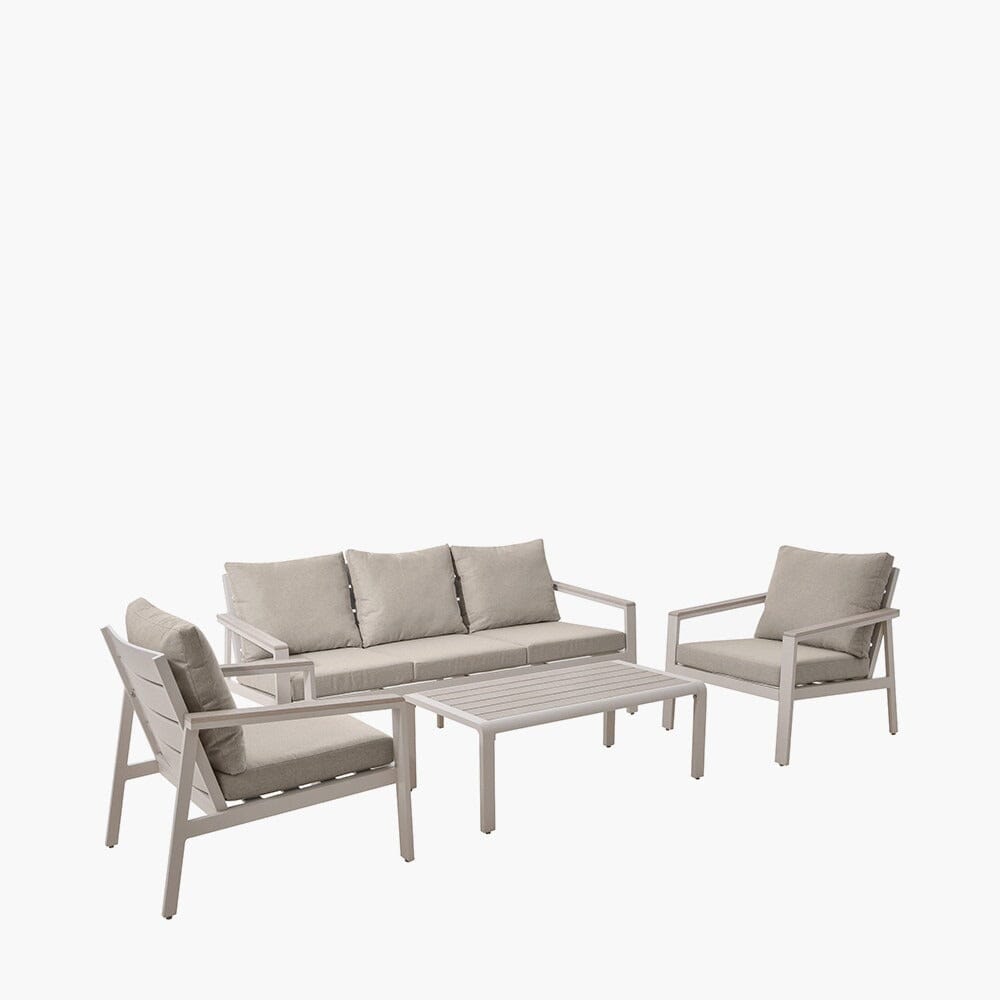 Hawaii Cream & Taupe 4 Piece Outdoor Lounge Set Outdoor