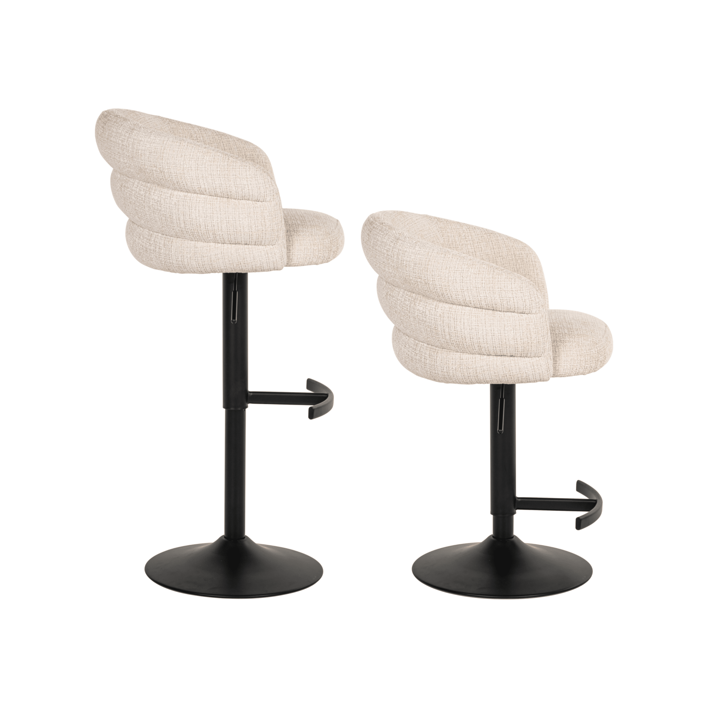 Hettie Cream Chenille Curved Back Bar Stool Furniture