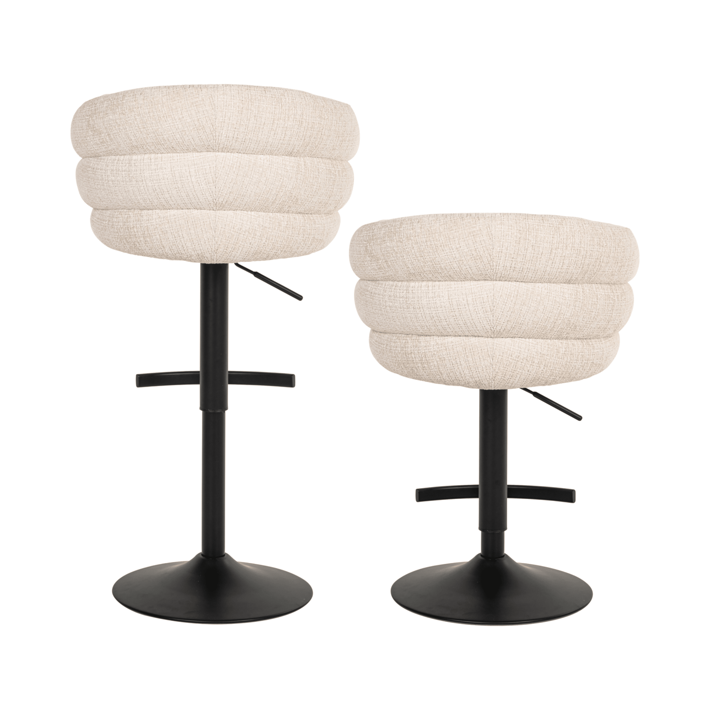 Hettie Cream Chenille Curved Back Bar Stool Furniture
