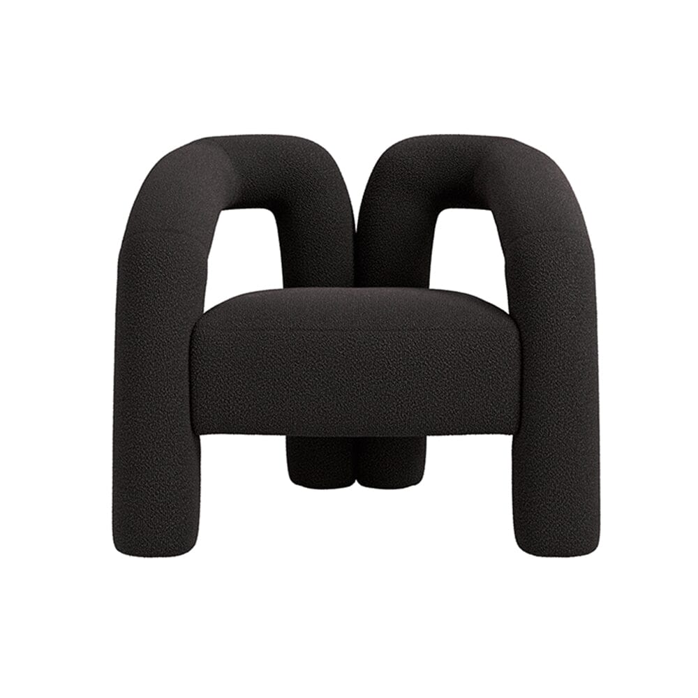 Houston Black Curved Accent Chair Furniture