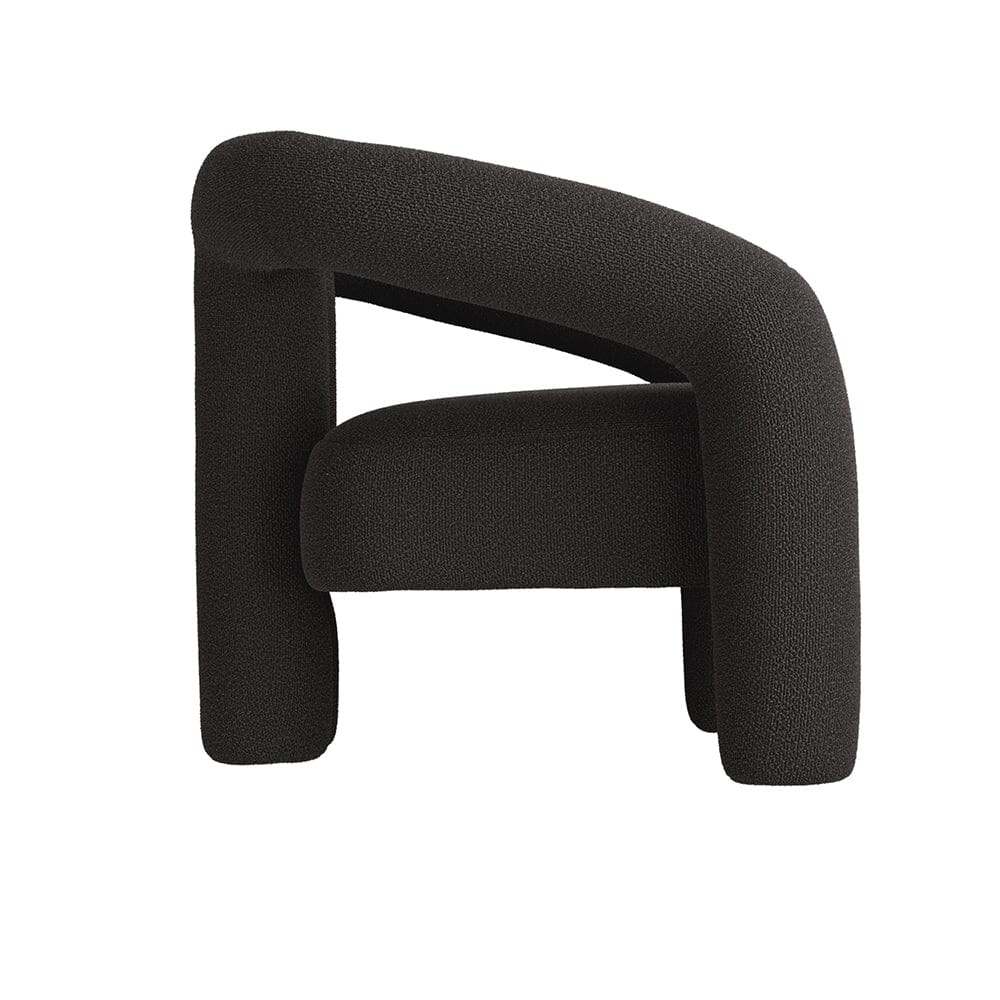 Houston Black Curved Accent Chair Furniture
