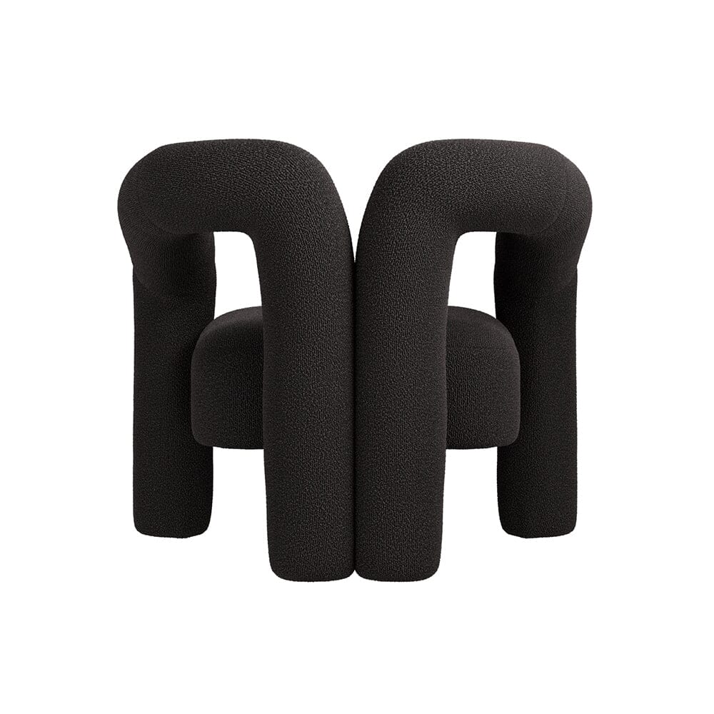 Houston Black Curved Accent Chair Furniture