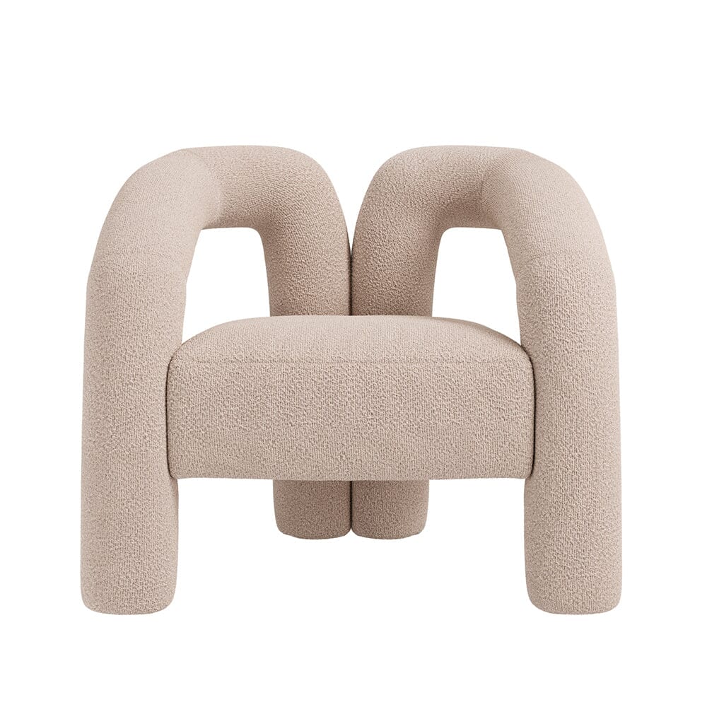 Houston Cream Curved Accent Chair Furniture