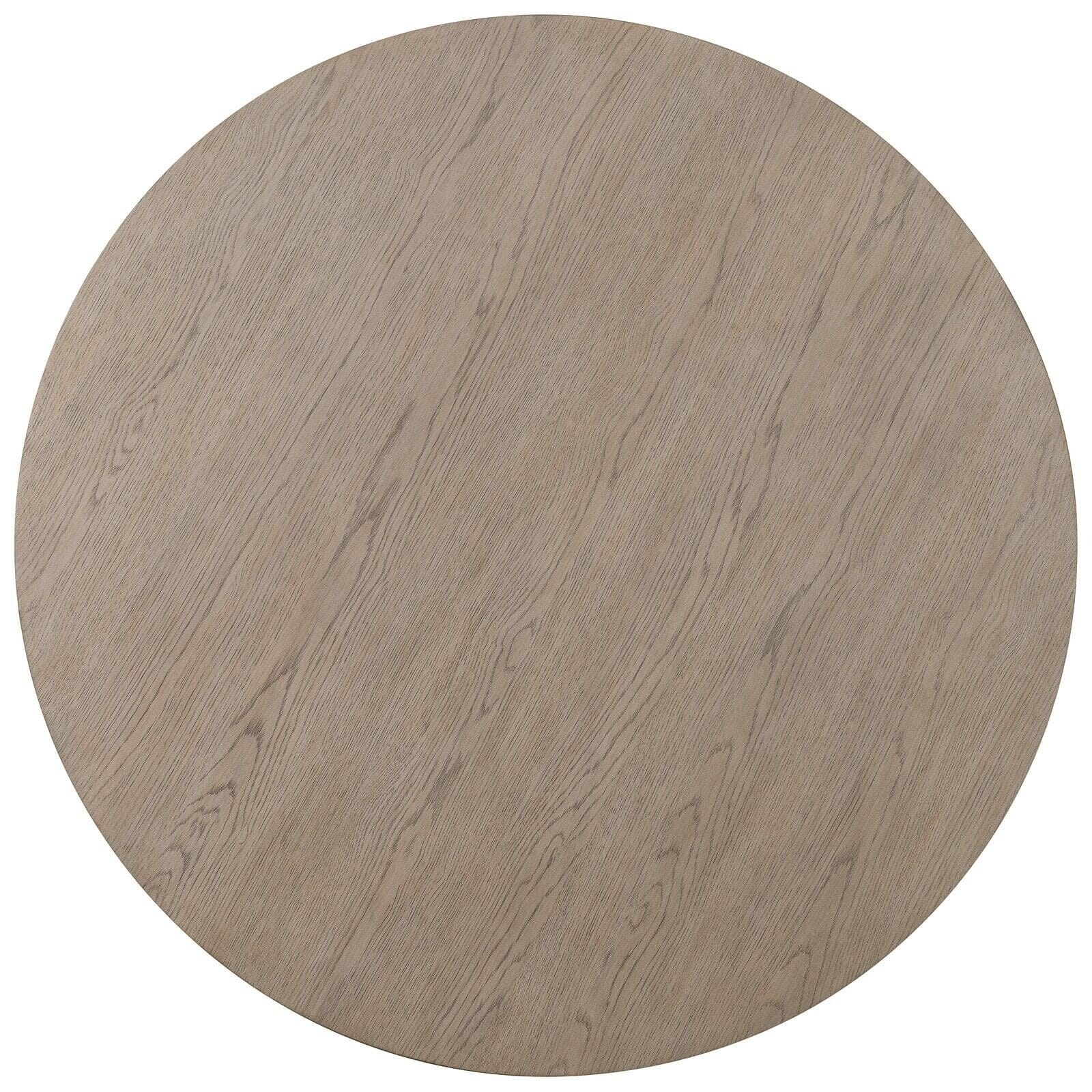 Hudson Greige Wooden Round Dining Table Furniture