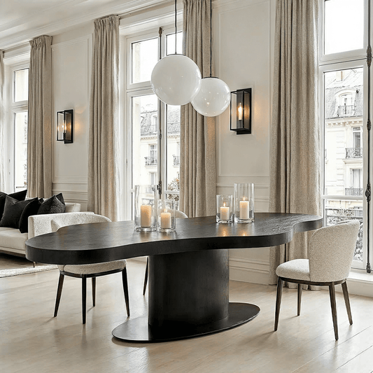 Hyde Dark Wood Wave Edge Dining Table Furniture