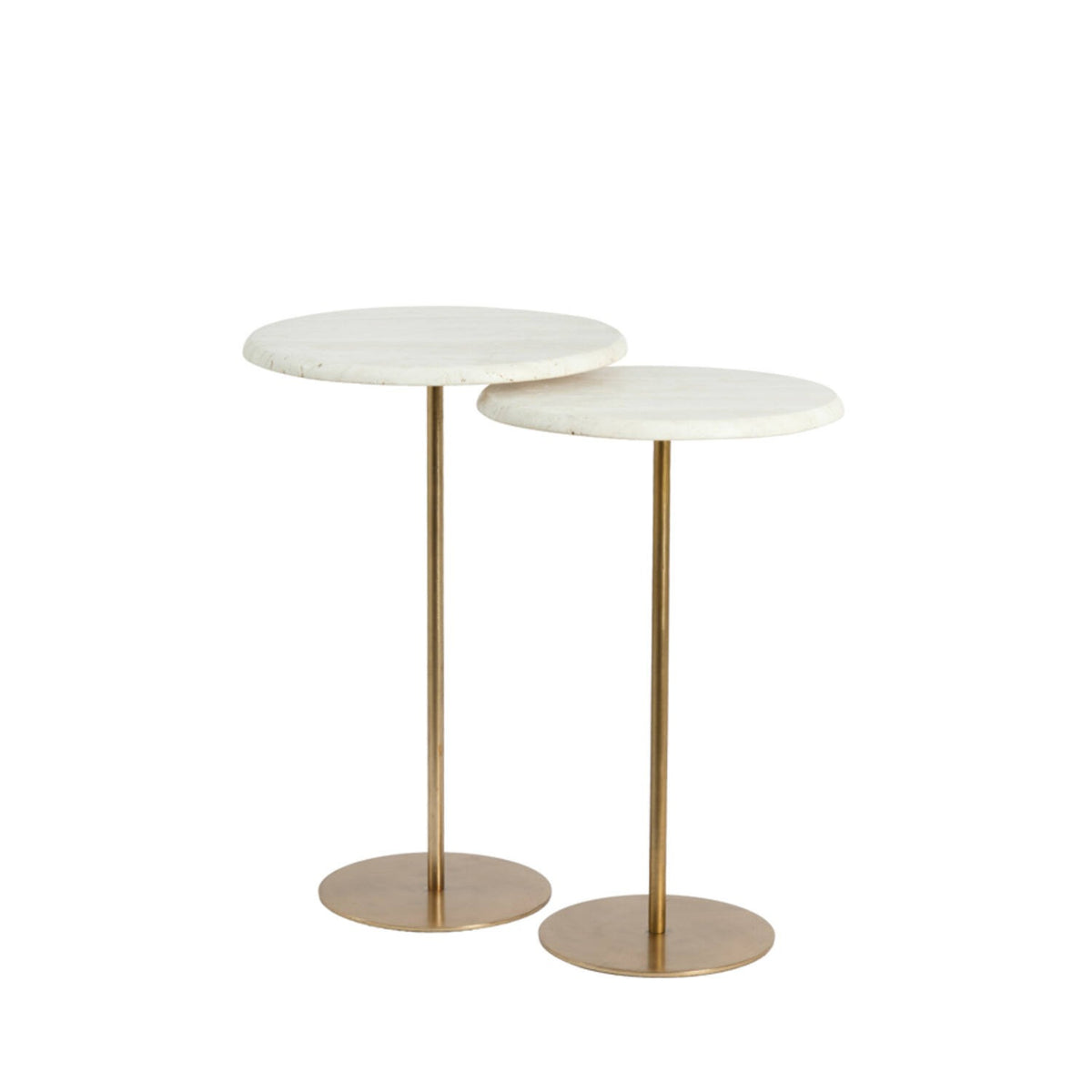 Lizia Cream & Gold Nesting Side Tables - Set of 2