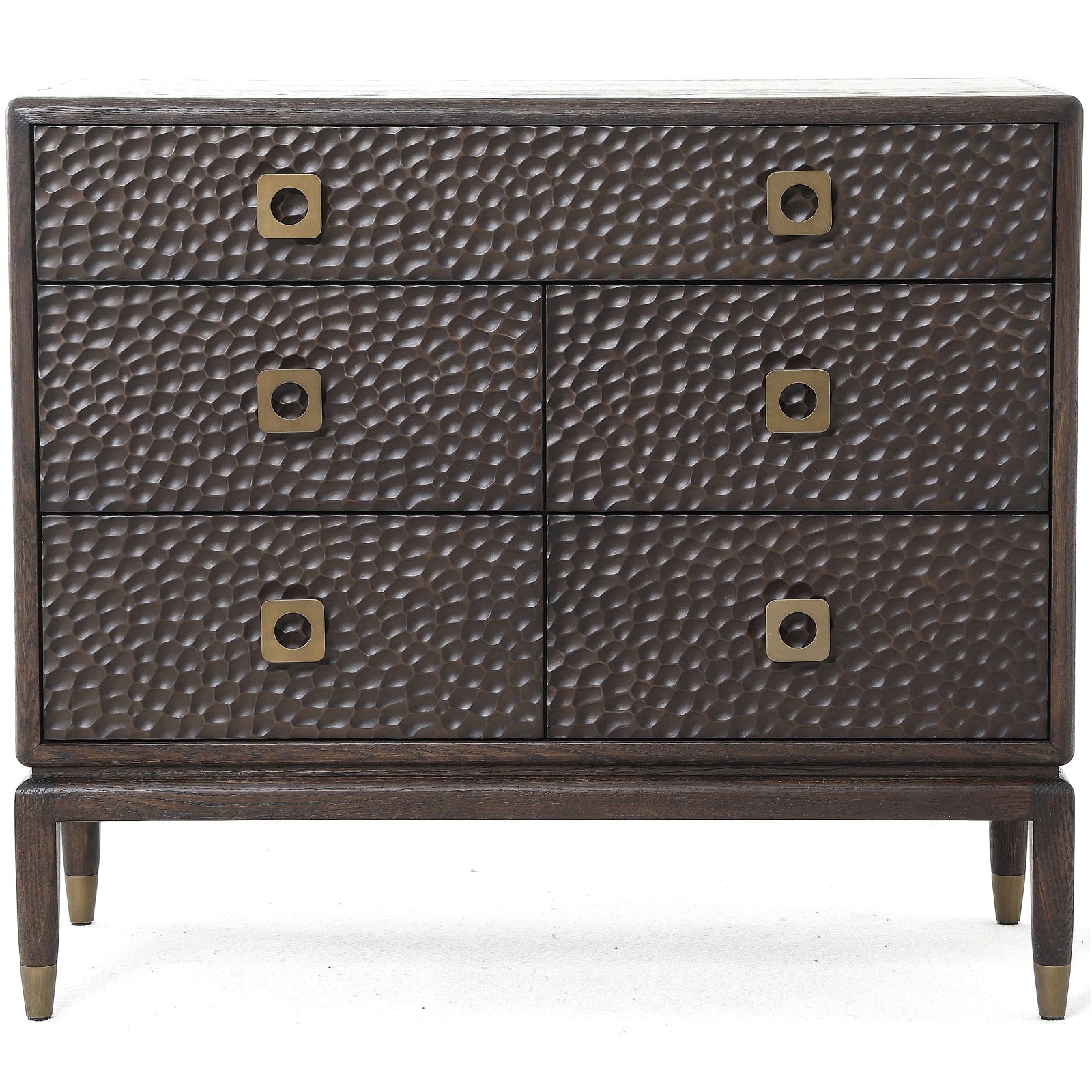 Osmund Dark Hammered Oak Effect 5 Drawer Chest