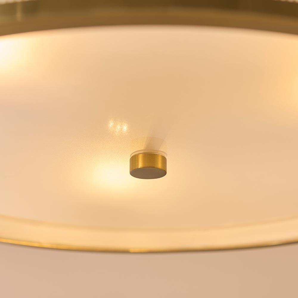 Alexis Cream Pleated & Gold 3 Light Ceiling Light