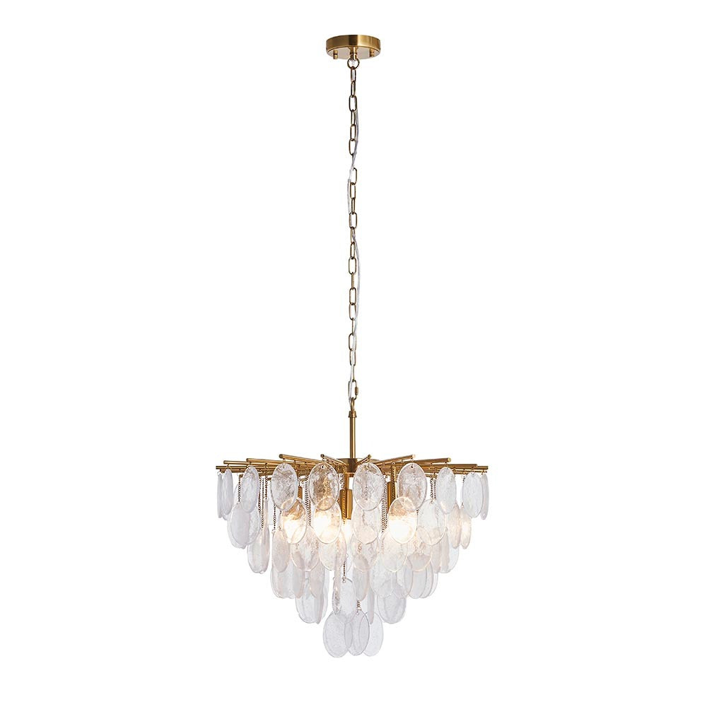 Ingrid Large Gold & Glass Droplet Pendant Ceiling Light