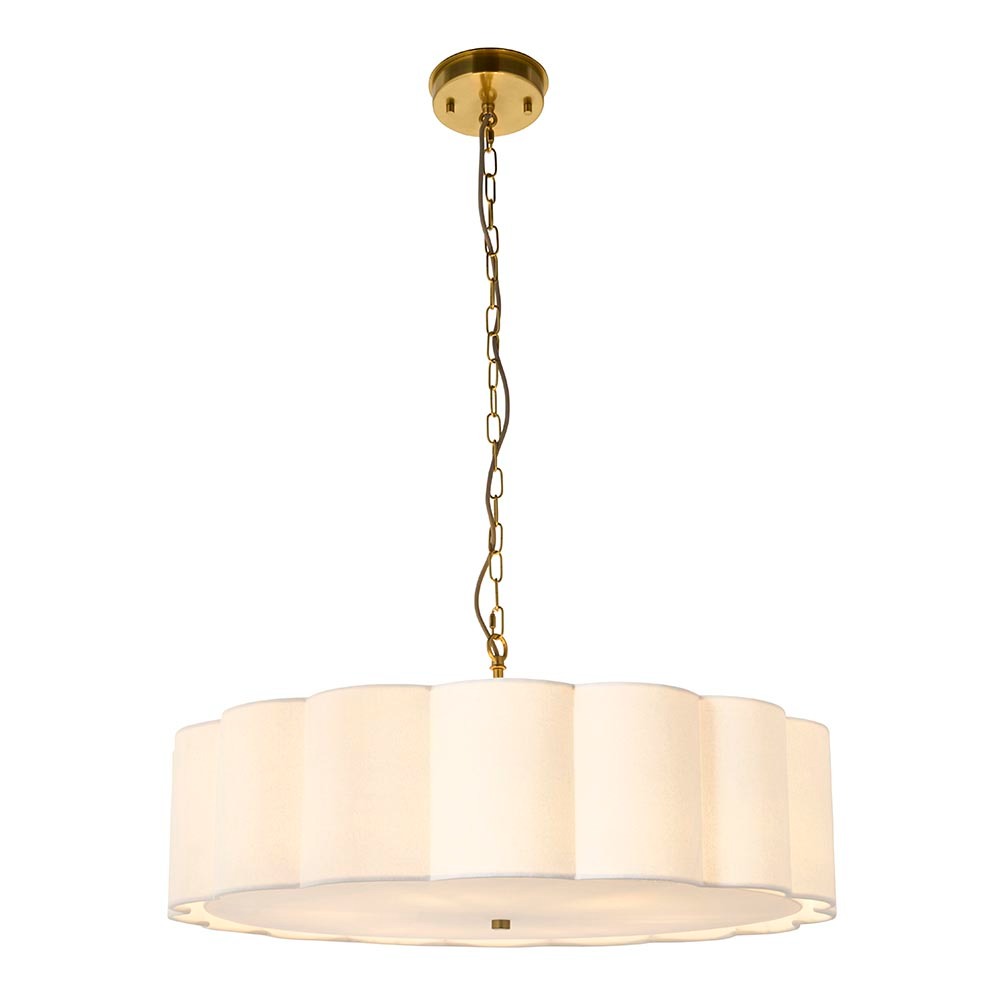 Pandora Cream & Gold 6 Light Pendant Ceiling Light