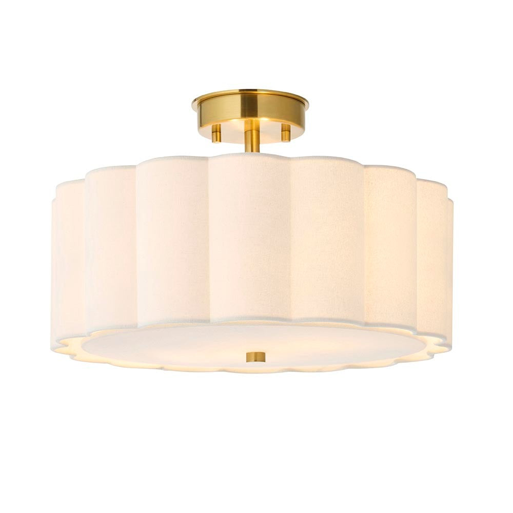 Pandora Cream & Gold Flush Ceiling Light