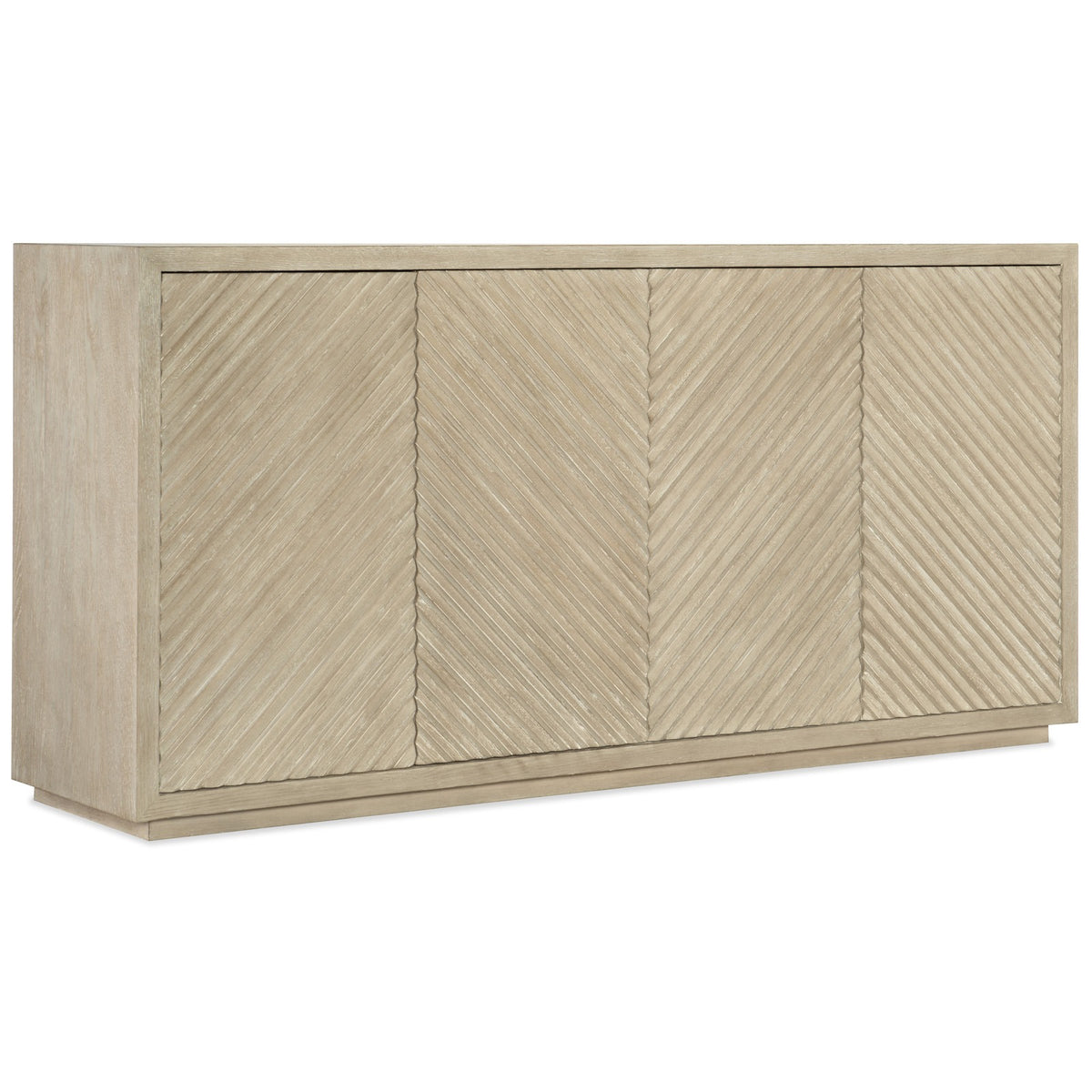 Cecily Luxury Washed Wood Herringbone 4 Door Sideboard