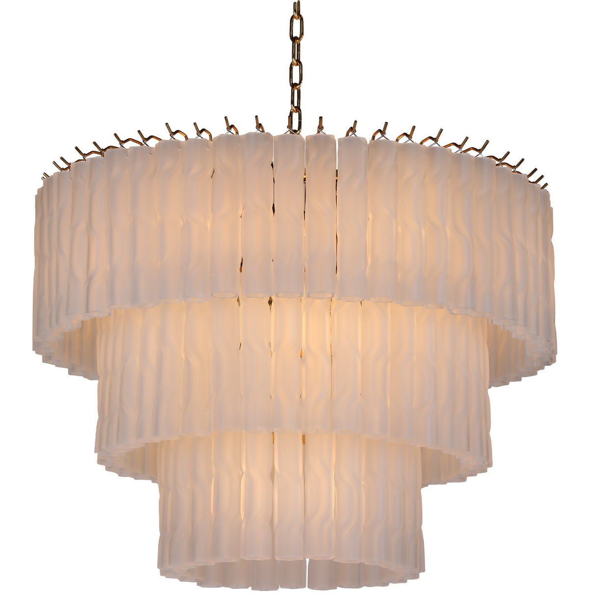 Ophelia Large Luxury Frosted Glass 3 Tier Chandelier