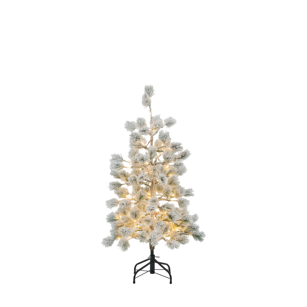 Flocked Pine 4ft Pre-lit LED Christmas Tree