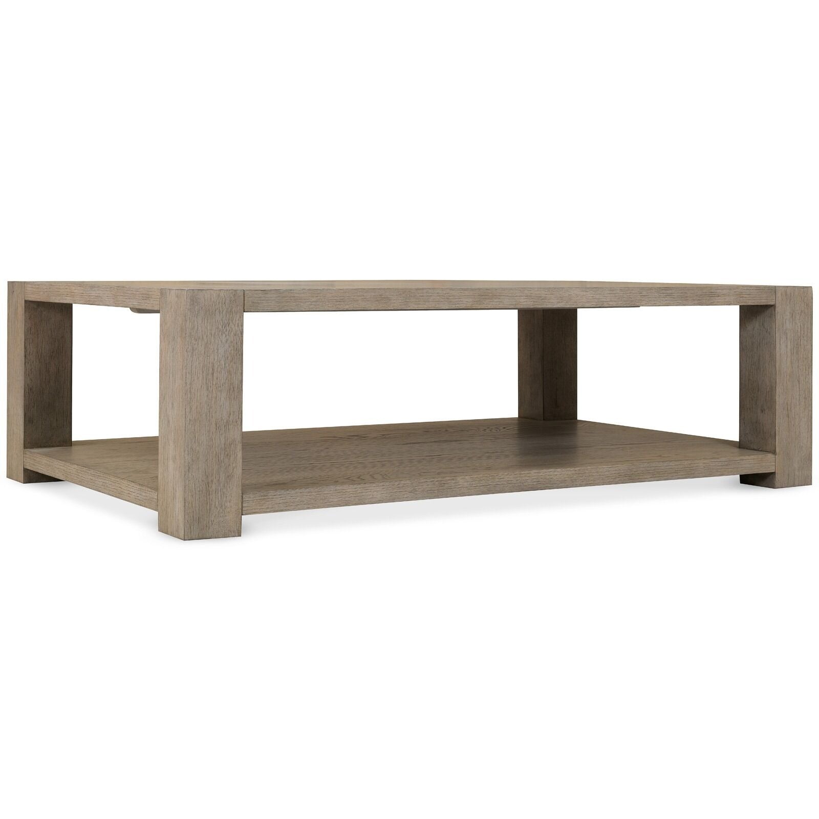Hudson Greige Wooden Two Tier Rectangular Coffee Table