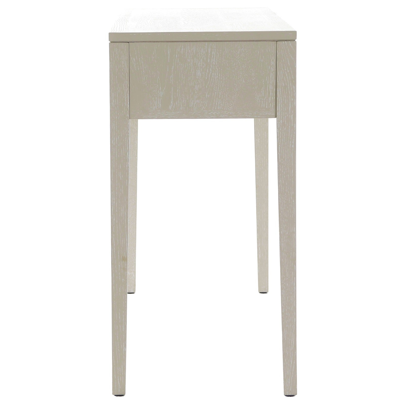 Lettos Whitewash Wooden Ribbed Front Console Table / Dressing Table