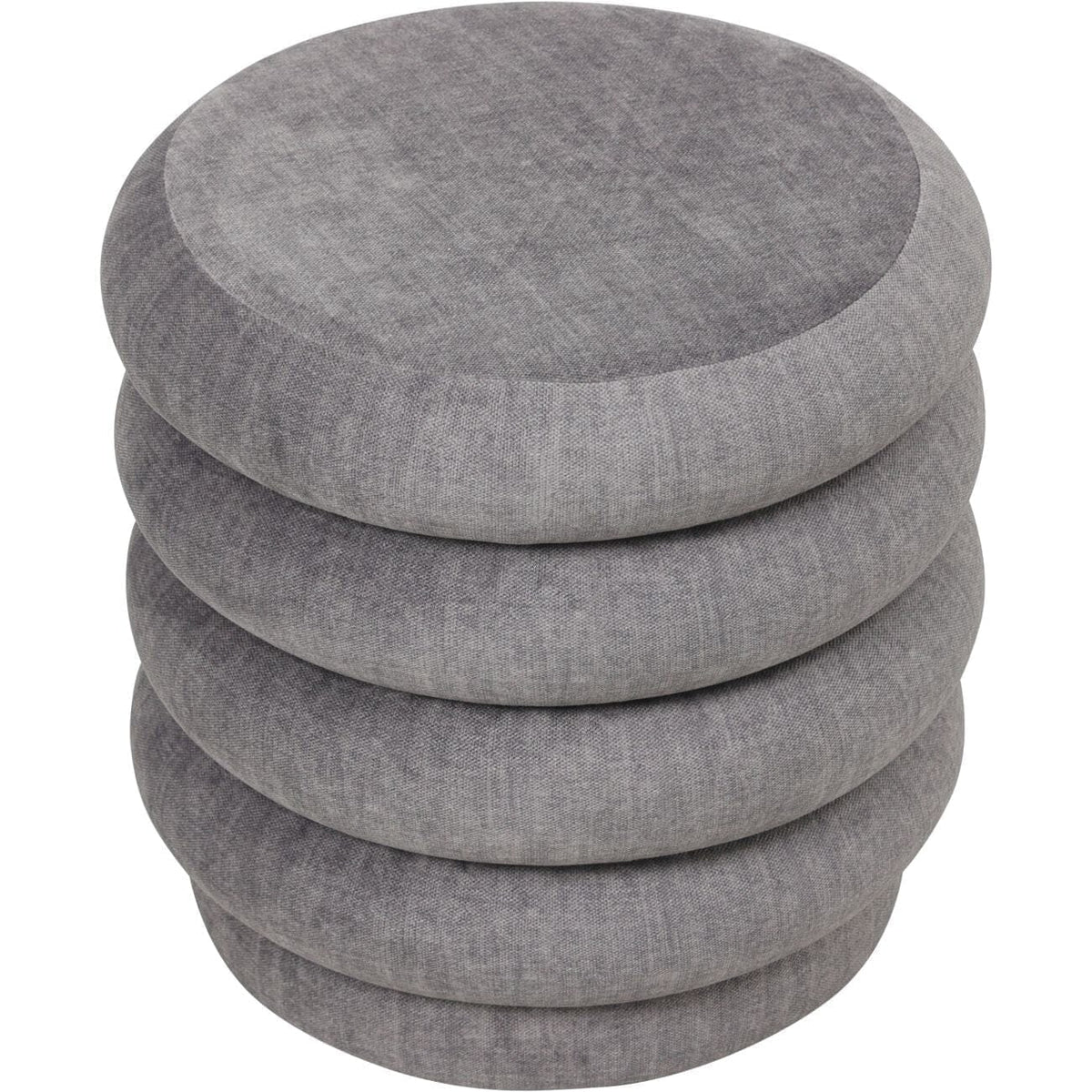 In Stock - Amreli Curved Grey Upholstered Stool Furniture