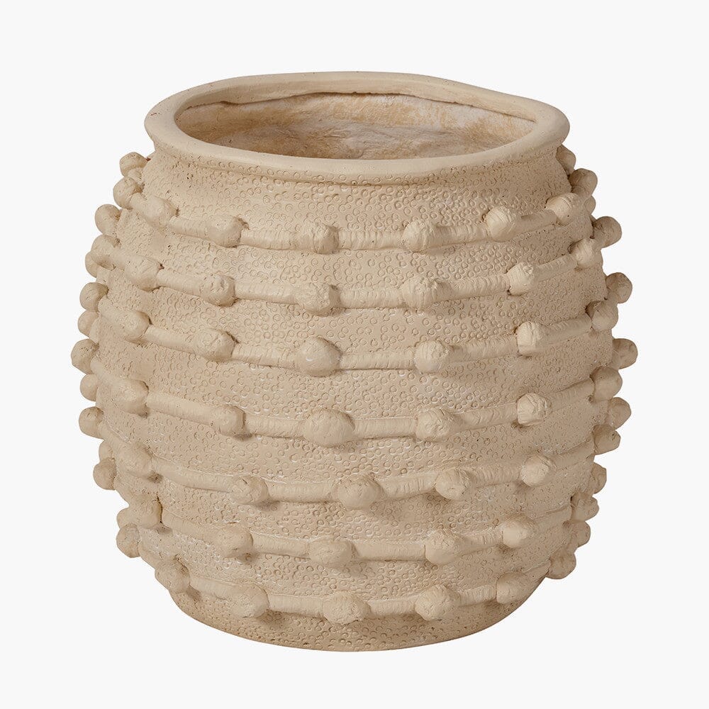 In Stock - Arya Large Beige Bobble Effect Decorative Planter