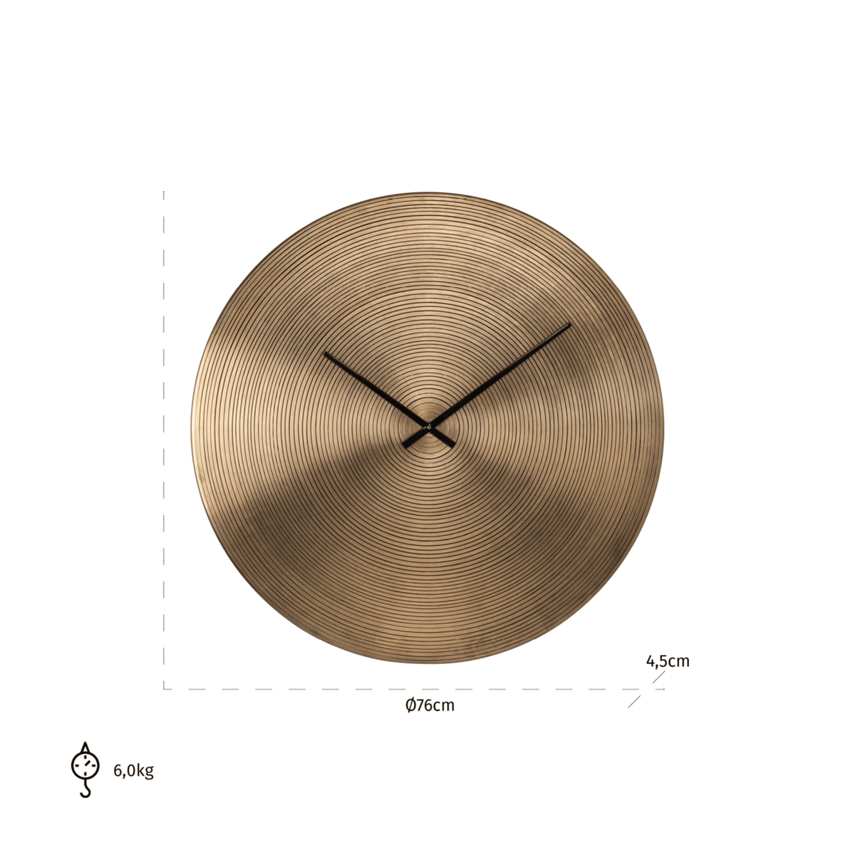 In Stock - Berlin Round Gold Wall Clock Accessories