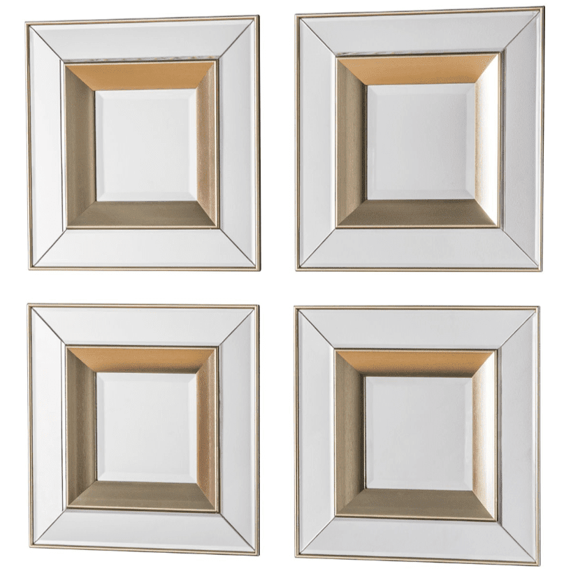 In Stock - Eloise Gold Framed Wall Mirrors - Set of 4