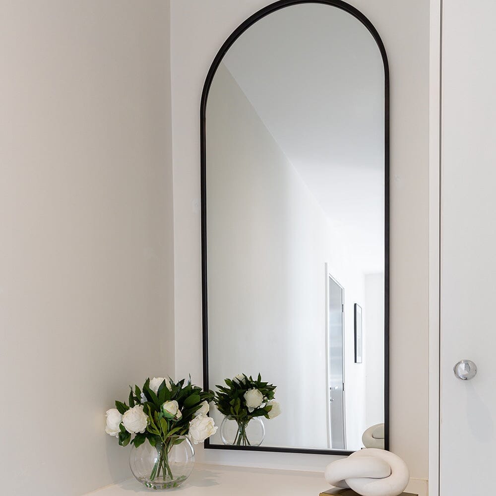 In Stock - Haiyan Black Arched Large Wall Mirror – Rowen Homes