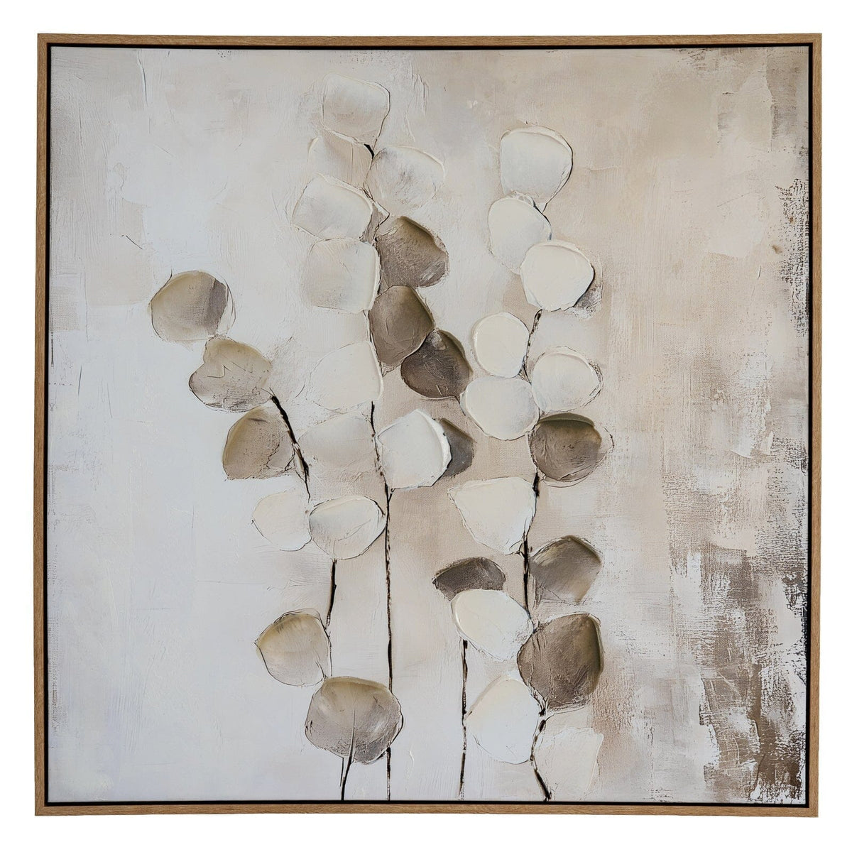 In Stock - Ila Neutral Leaf Print Framed Canvas Wall Art Accessories