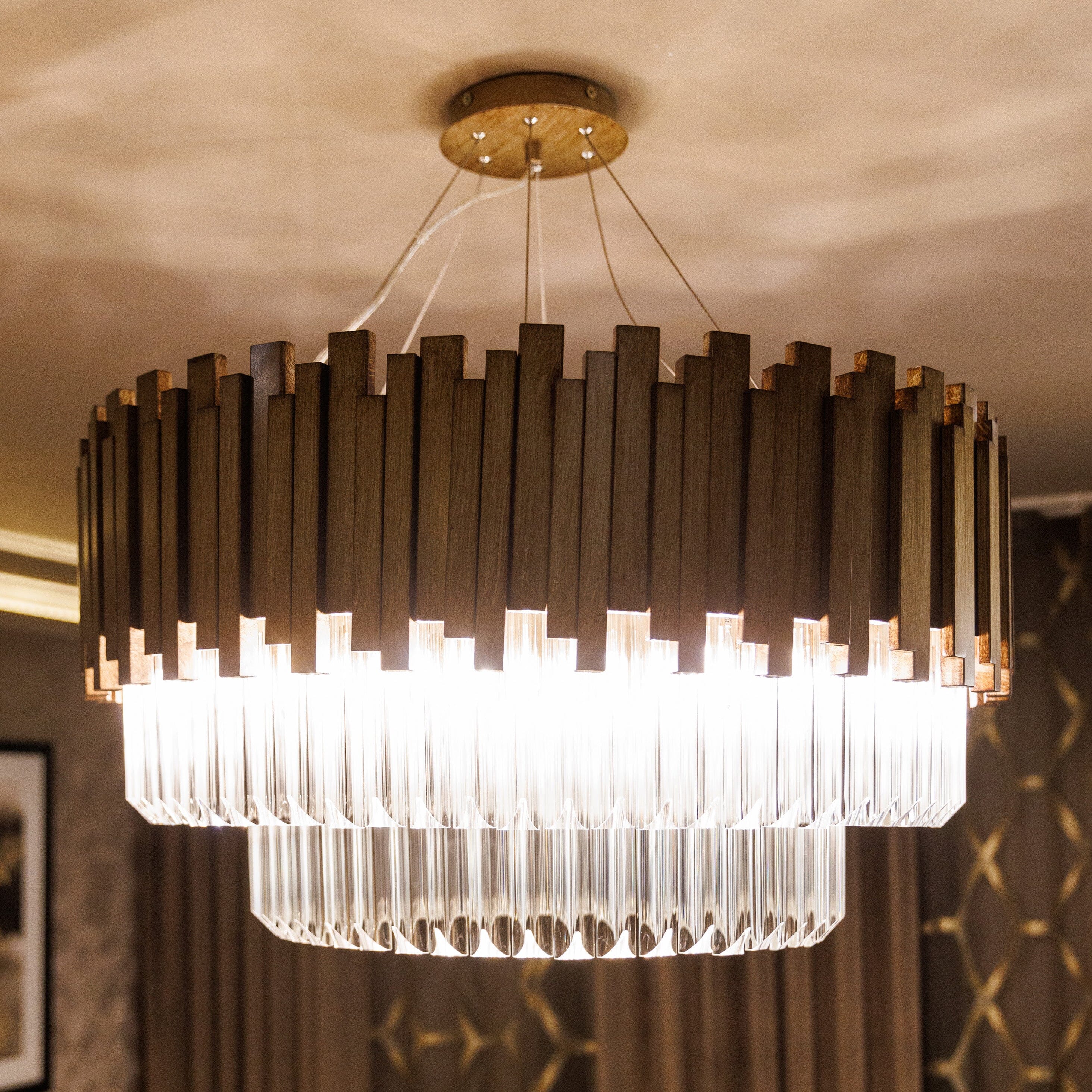 In Stock - Legacy Premium Bronze & Glass Large Chandelier Lighting