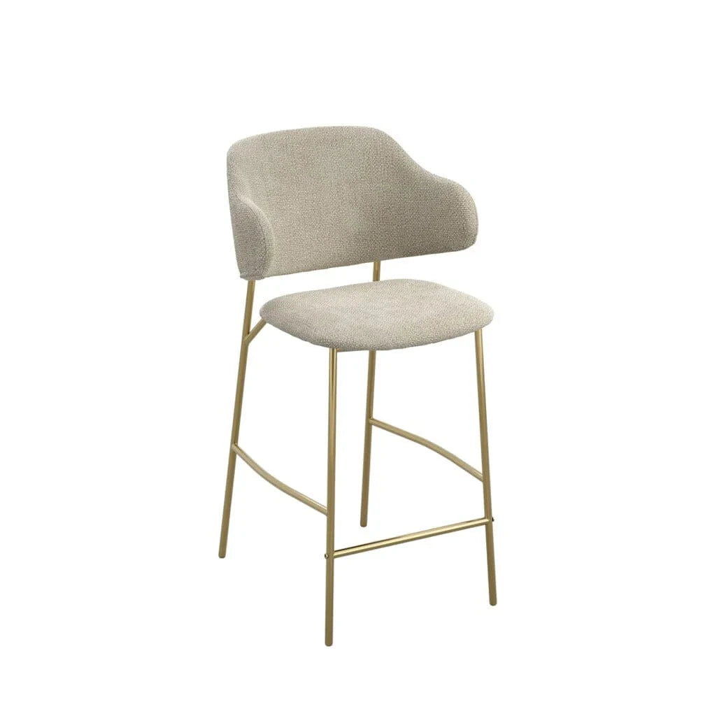 In Stock - Libbie Beige & Gold Bar Stool Furniture