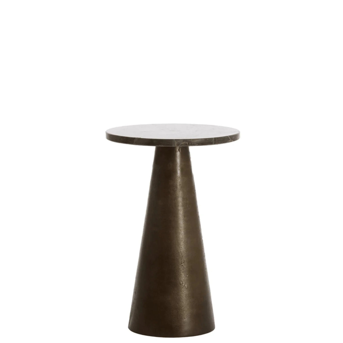 In Stock - Macci Bronze & Dark Marble Round Side Table Furniture