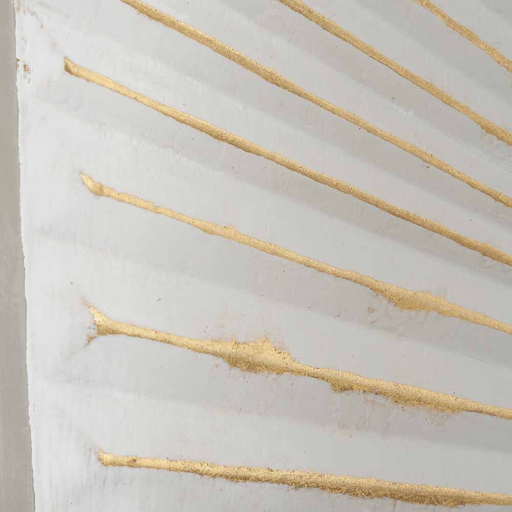 In Stock - Raye White & Gold Sunburst Style Wall Art