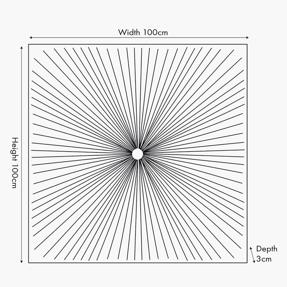 In Stock - Raye White & Gold Sunburst Style Wall Art
