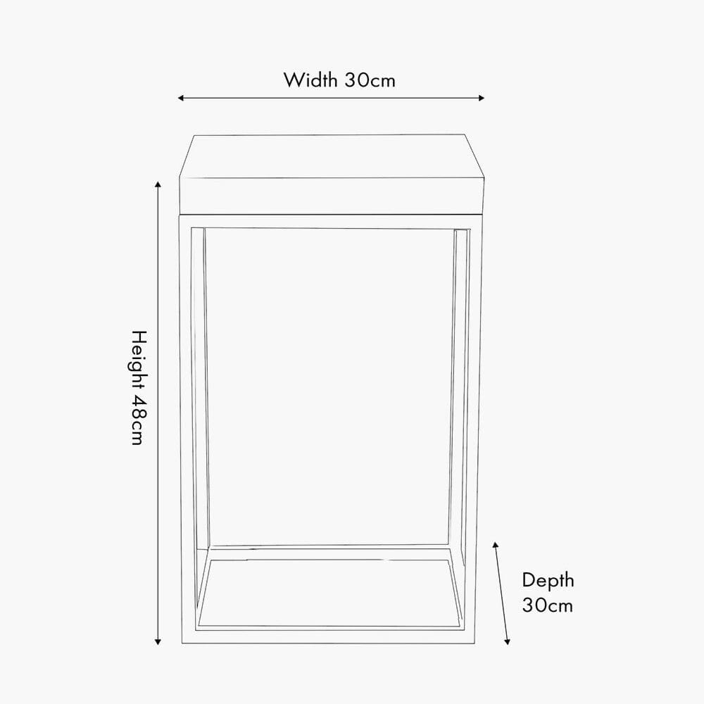In Stock - Robyn Beige Granite & Gold Square Side Table Furniture