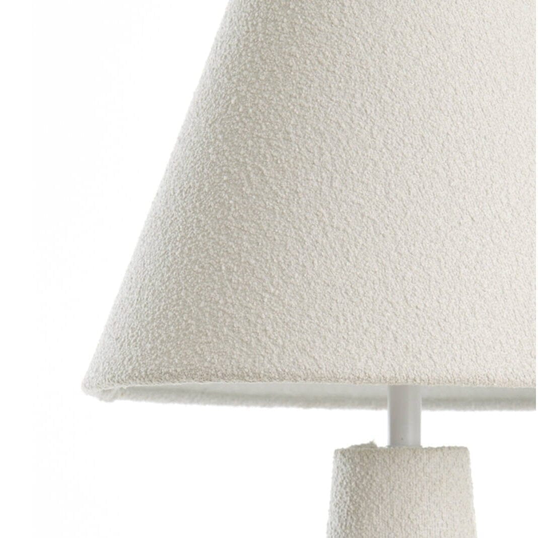 In Stock - Zaylee Luxury Cream Boucle Table Lamp Lighting