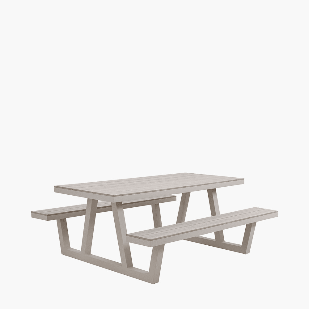 Irwell Lightwash Wood Outdoor Bench Set Outdoor