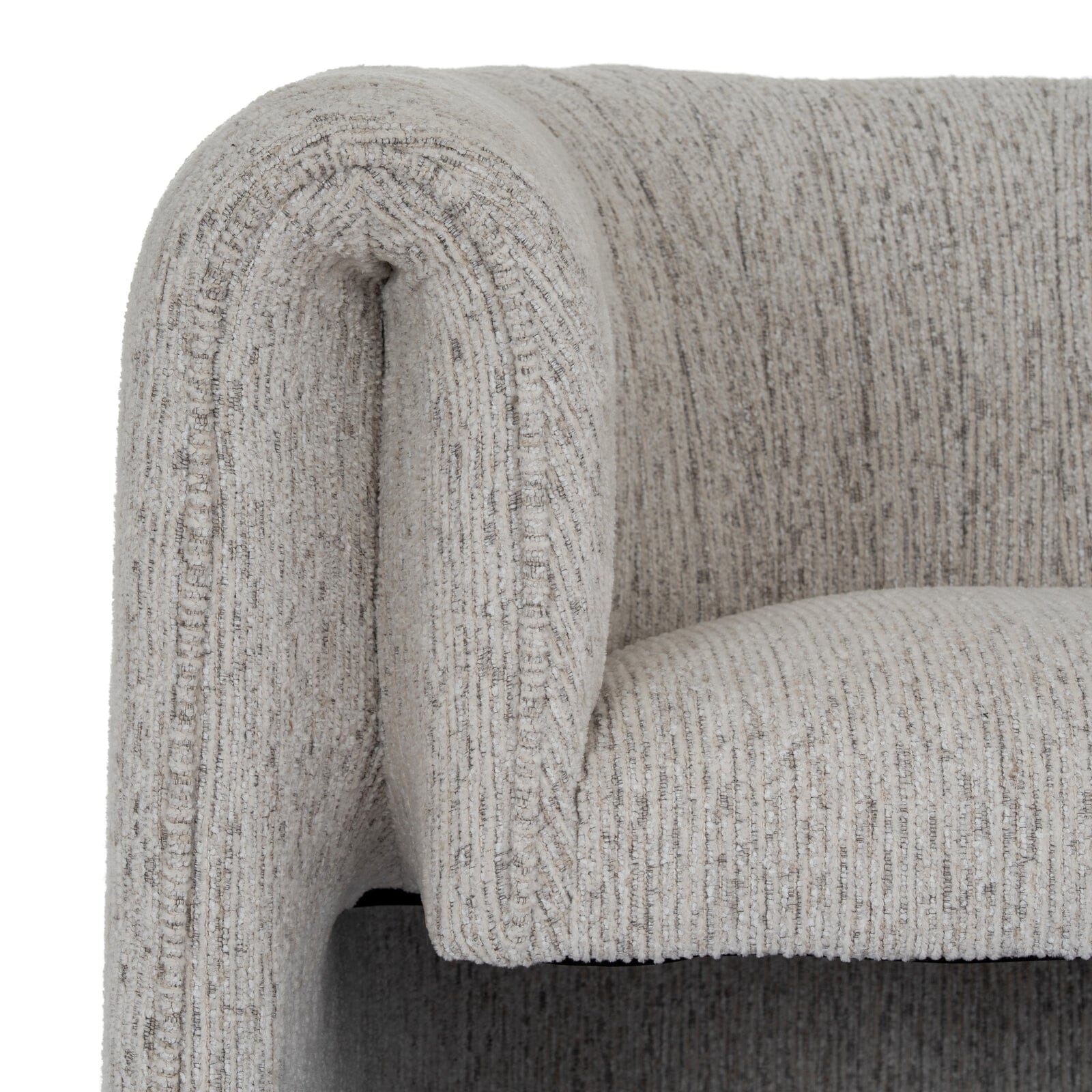 Isolinia Cream Textured Curved Accent Chair Furniture