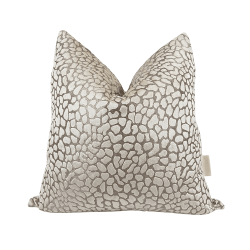 Ivy Mink & Cream Leopard Print Textured Cushion - 50x50cm Textiles
