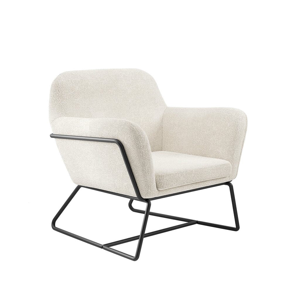 Jaycee Cream Boucle & Black Accent Chair Furniture