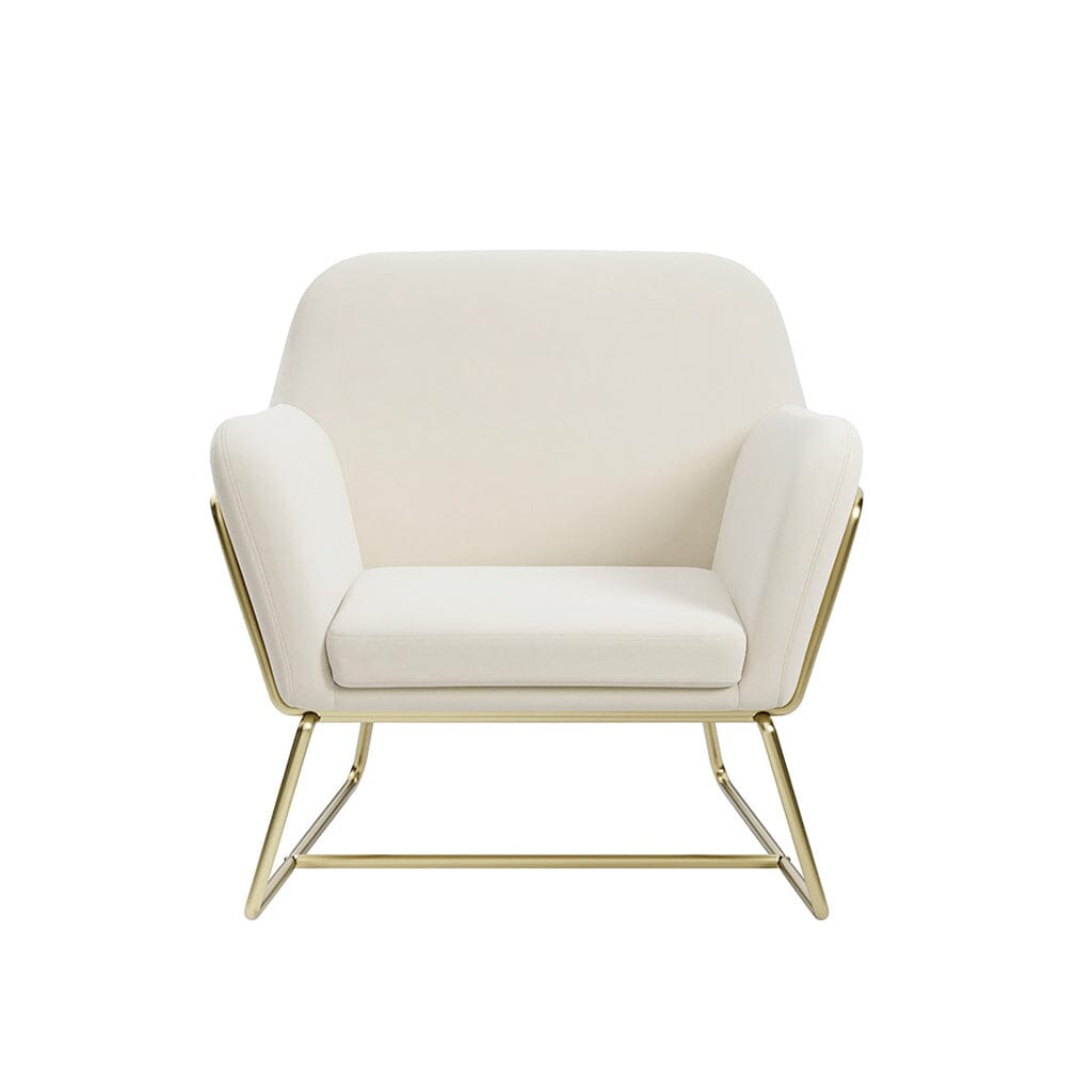 Jaycee Cream & Gold Accent Chair Furniture