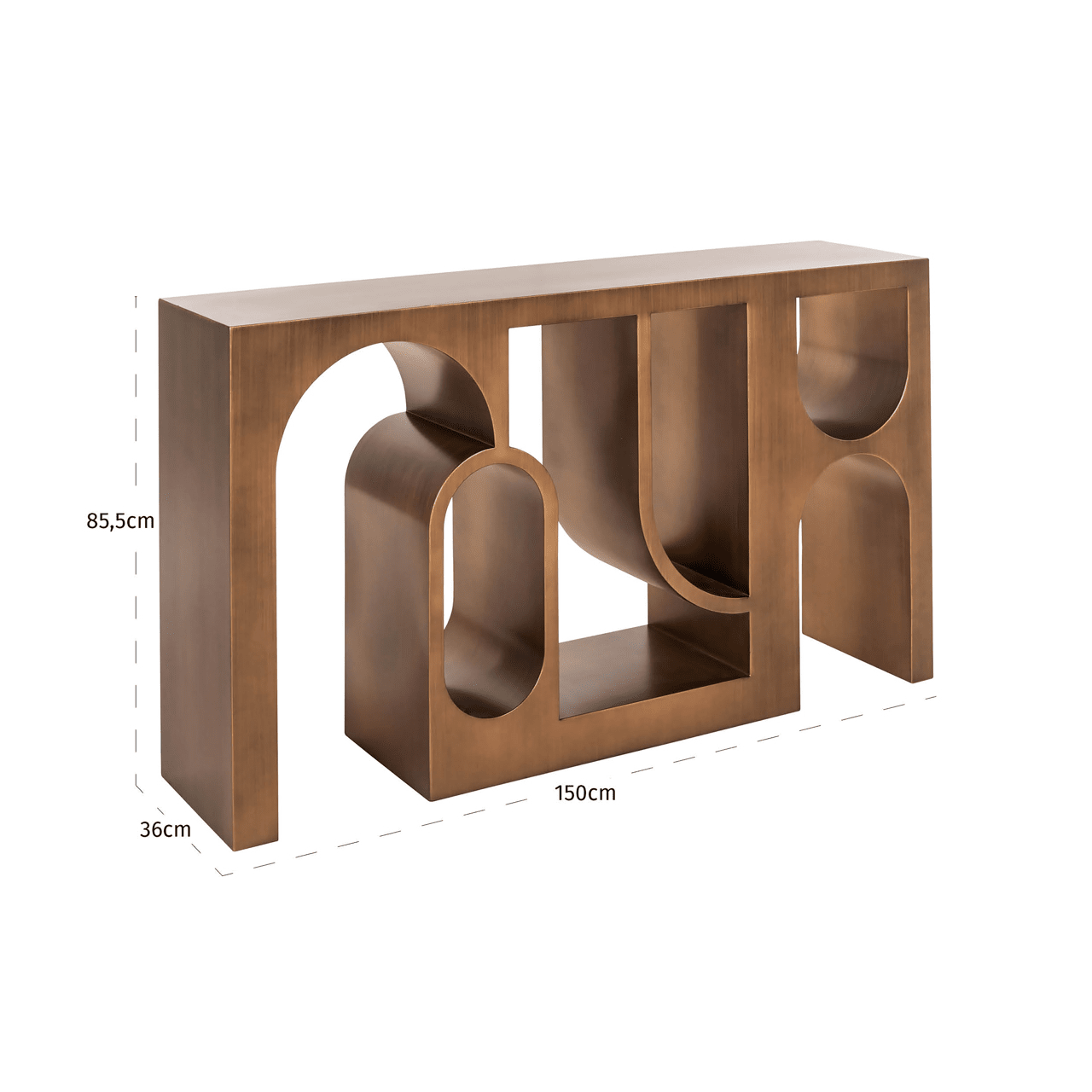 Jessy Gold Brushed Statement Console Table Furniture