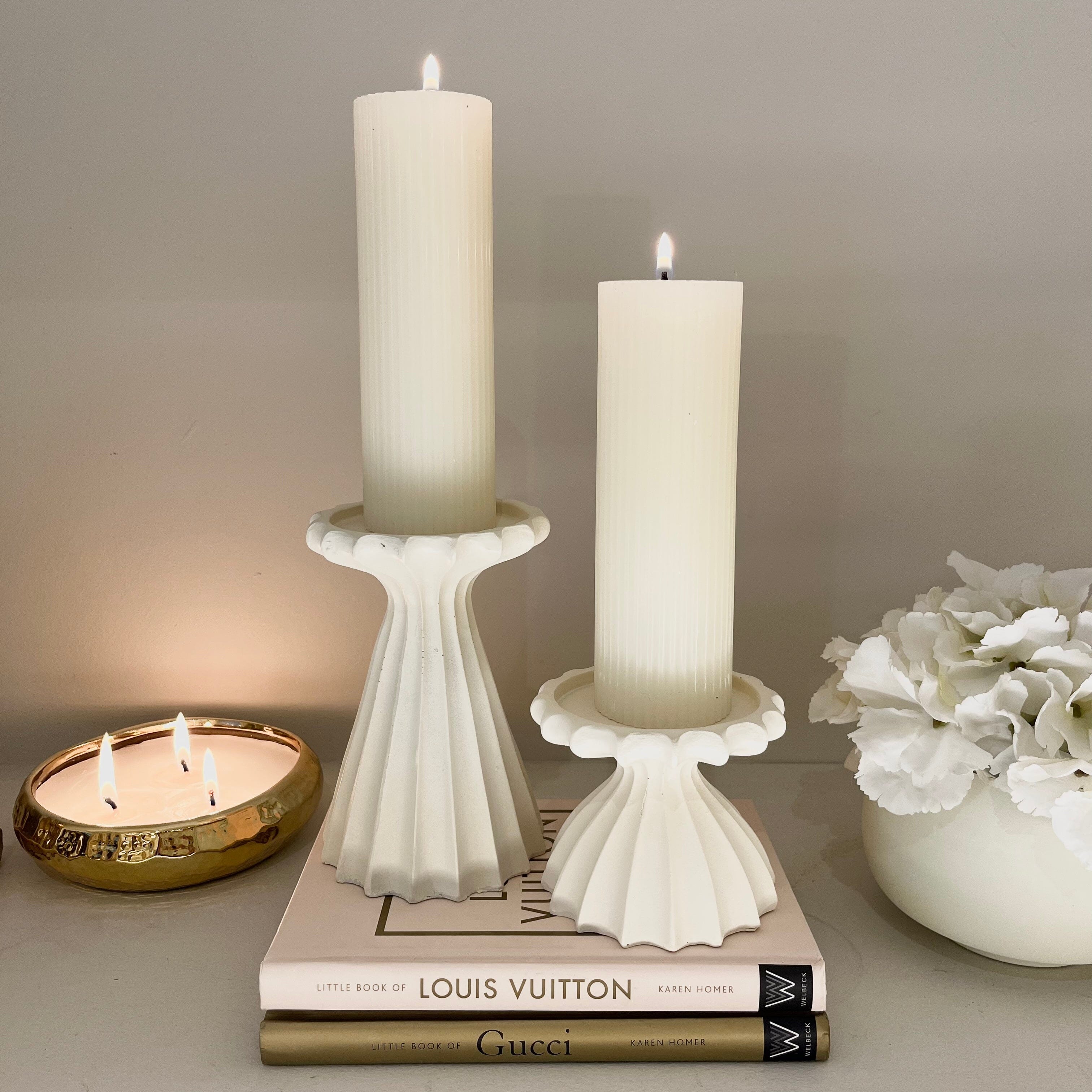 Jozette Mini White Decorative Candle Holder Accessories