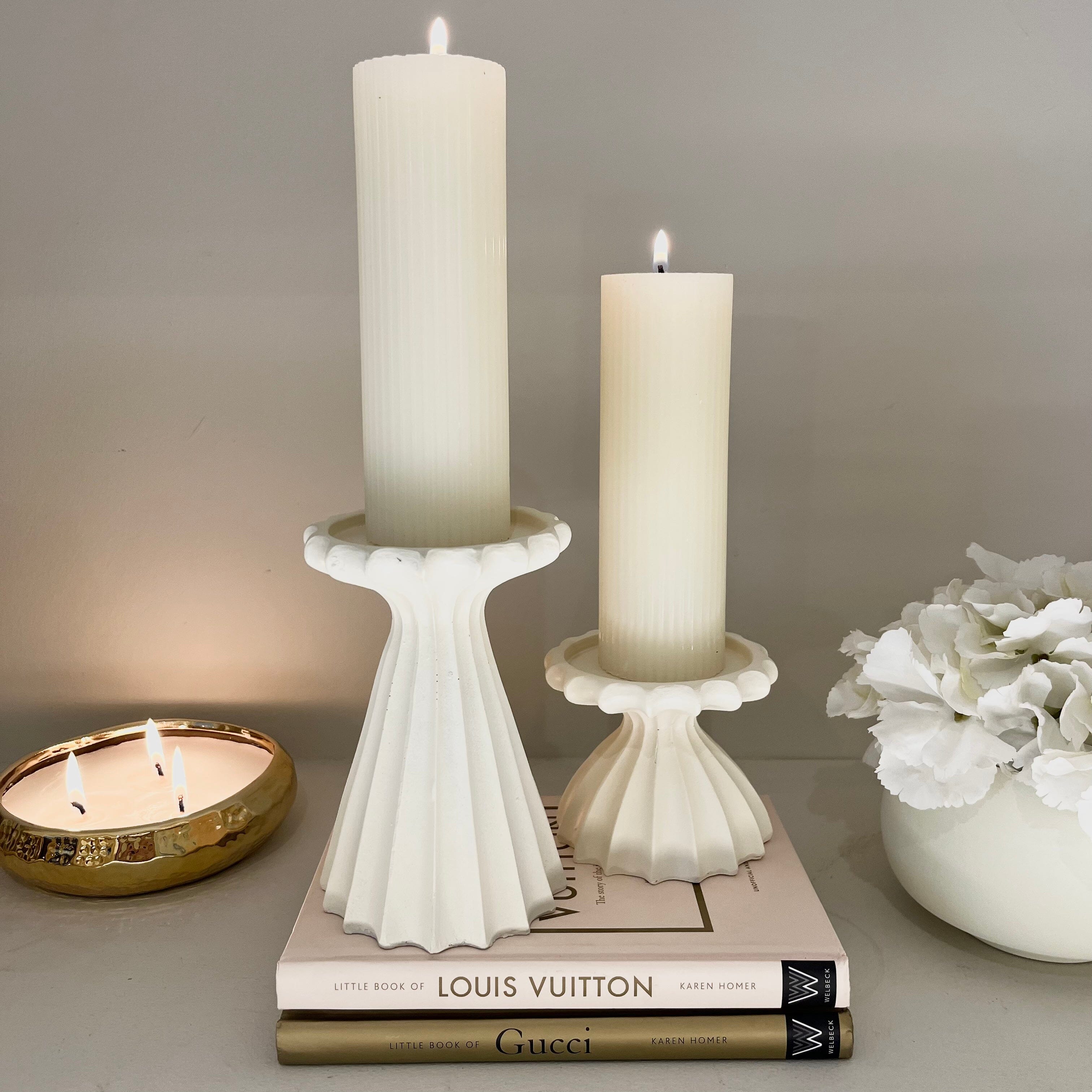 Jozette White Decorative Candle Holder Accessories
