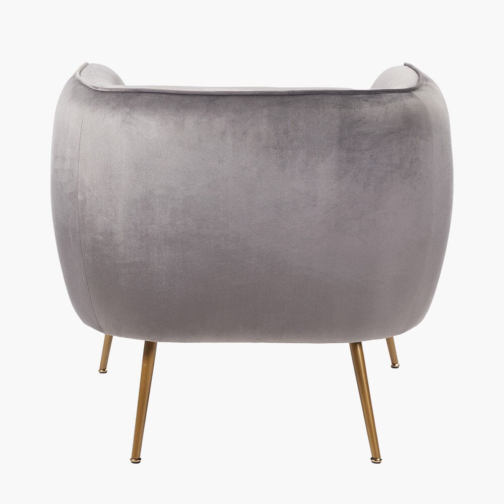 Juliana Dove Grey Velvet Accent Chair with Gold Legs Furniture