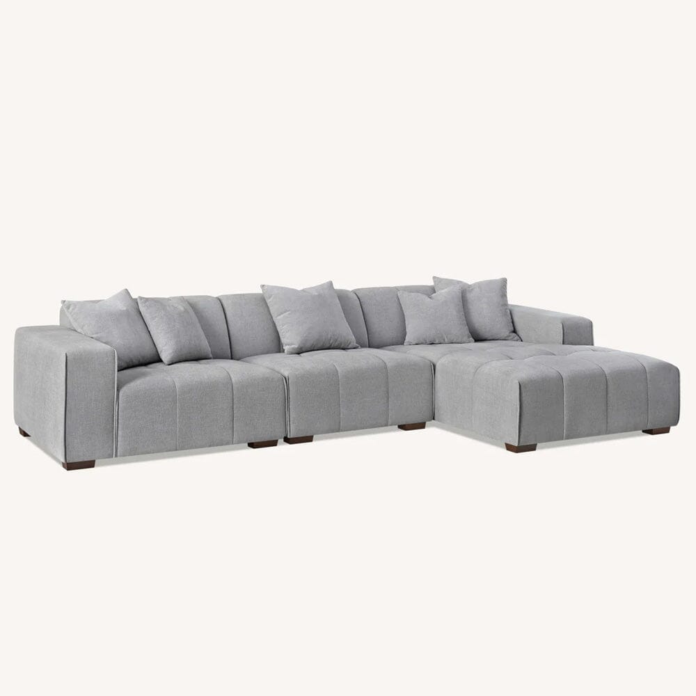 Kace Cloud Grey Boucle Tufted Sofa Range Sofa