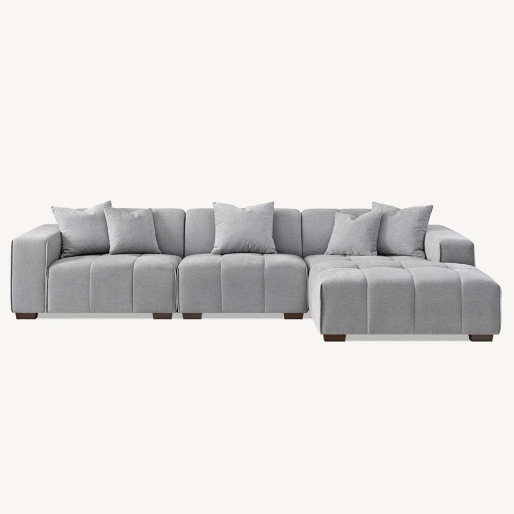 Kace Cloud Grey Boucle Tufted Sofa Range Sofa