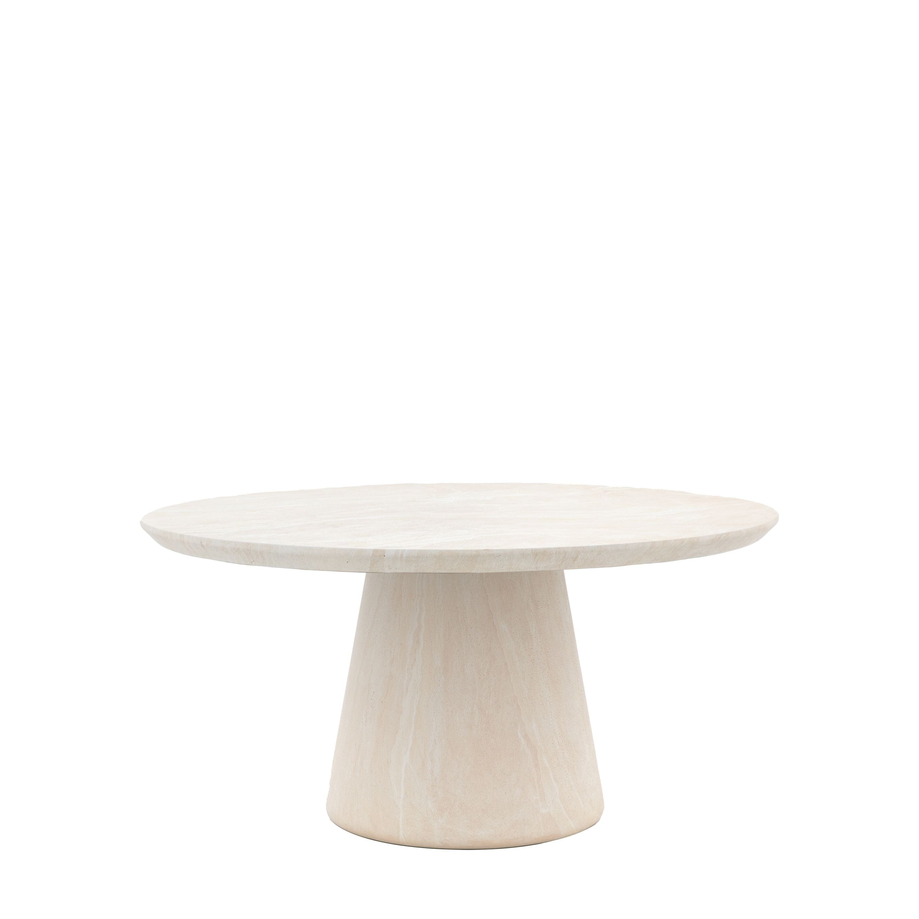 Katrina Travertine Indoor/Outdoor Round Dining Table Furniture