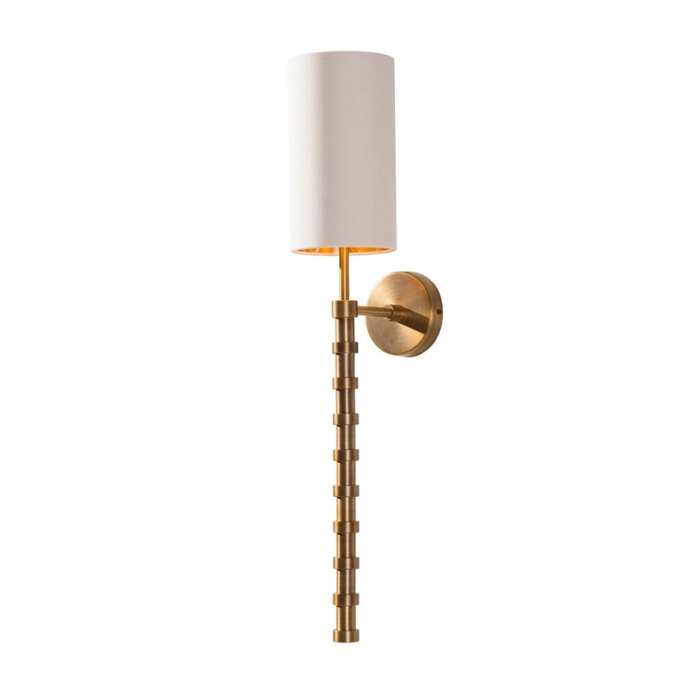 Keeva Brass Ribbed Detail Wall Light Lighting