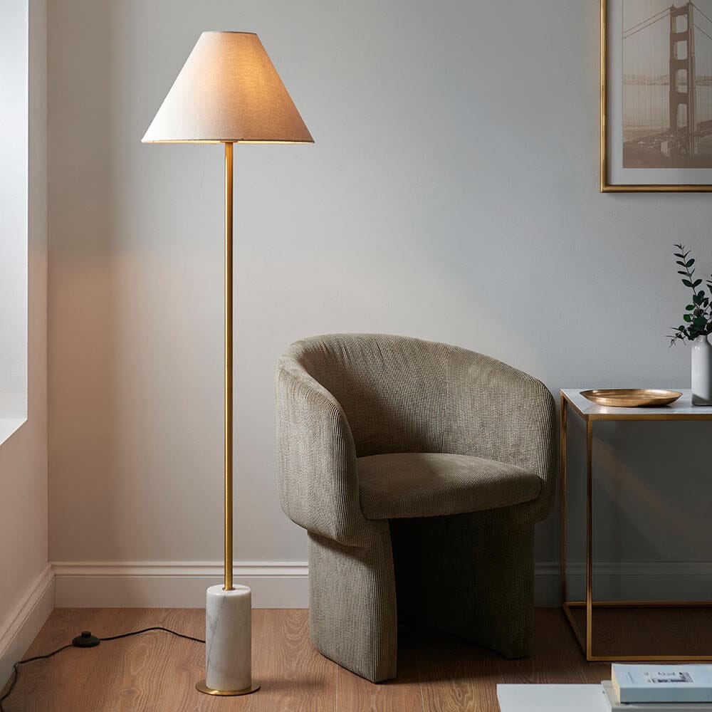 Kiara Gold & Marble Floor Lamp Lighting