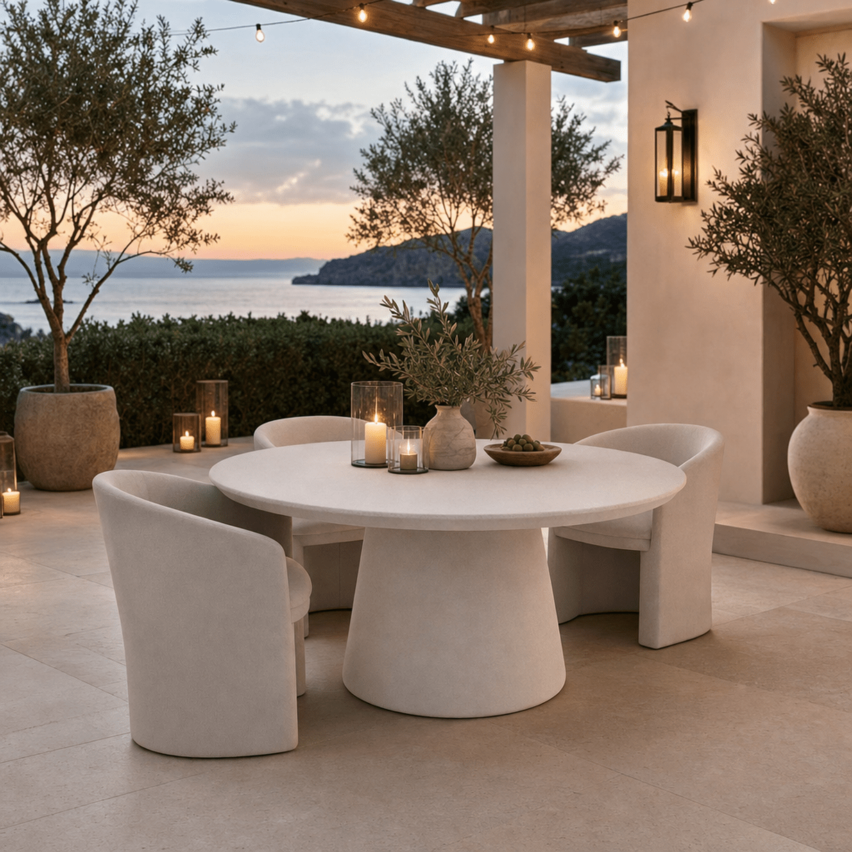 Kirby Concrete Round Outdoor Table Outdoor