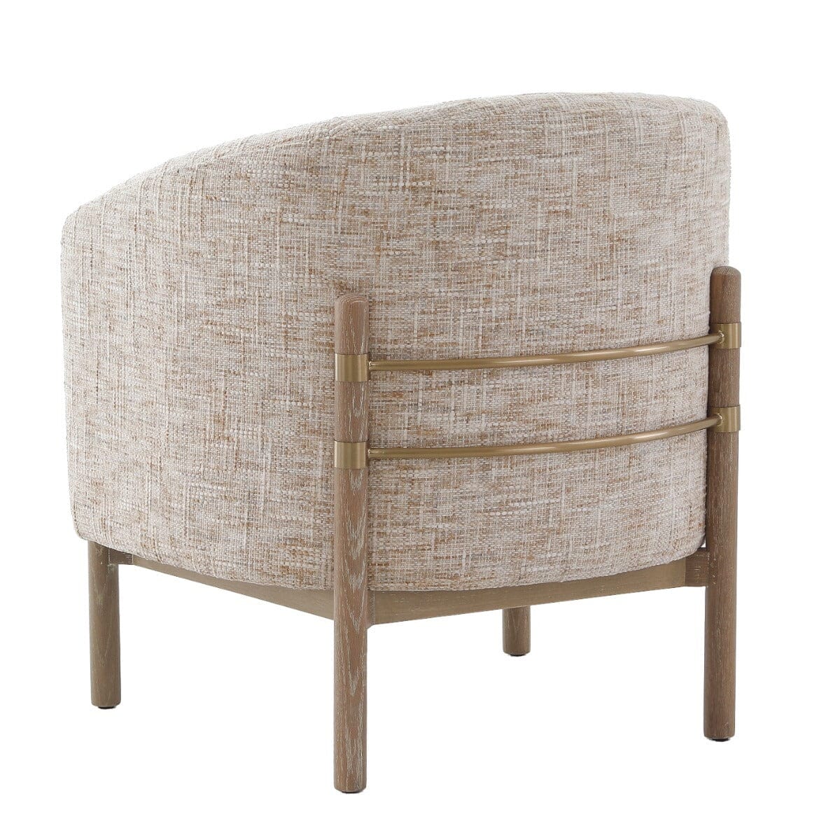 Kovner Beige Woven Rounded Accent Chair Furniture