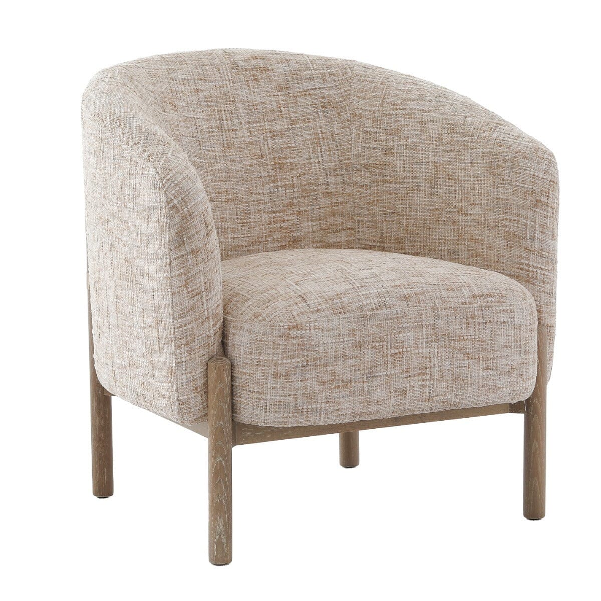 Kovner Beige Woven Rounded Accent Chair Furniture